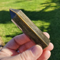 Gold Sheen Obsidian Tower - Self Reflection, Release Negative Energies - Golden Obsidian Black Point Healing Crystals