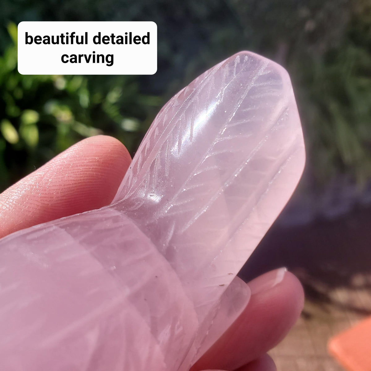 Rose Quartz Bird - Universal & Unconditional Love, Compassion, Kindness - Crystal Bird Carving Healing Gemstone