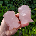 Chubby Rose Quartz Baby Dinosaur - Unconditional Love, Compassion, Self Love - 3.15" tall Pink Crystal Dino Carving Healing Crystal Raptor
