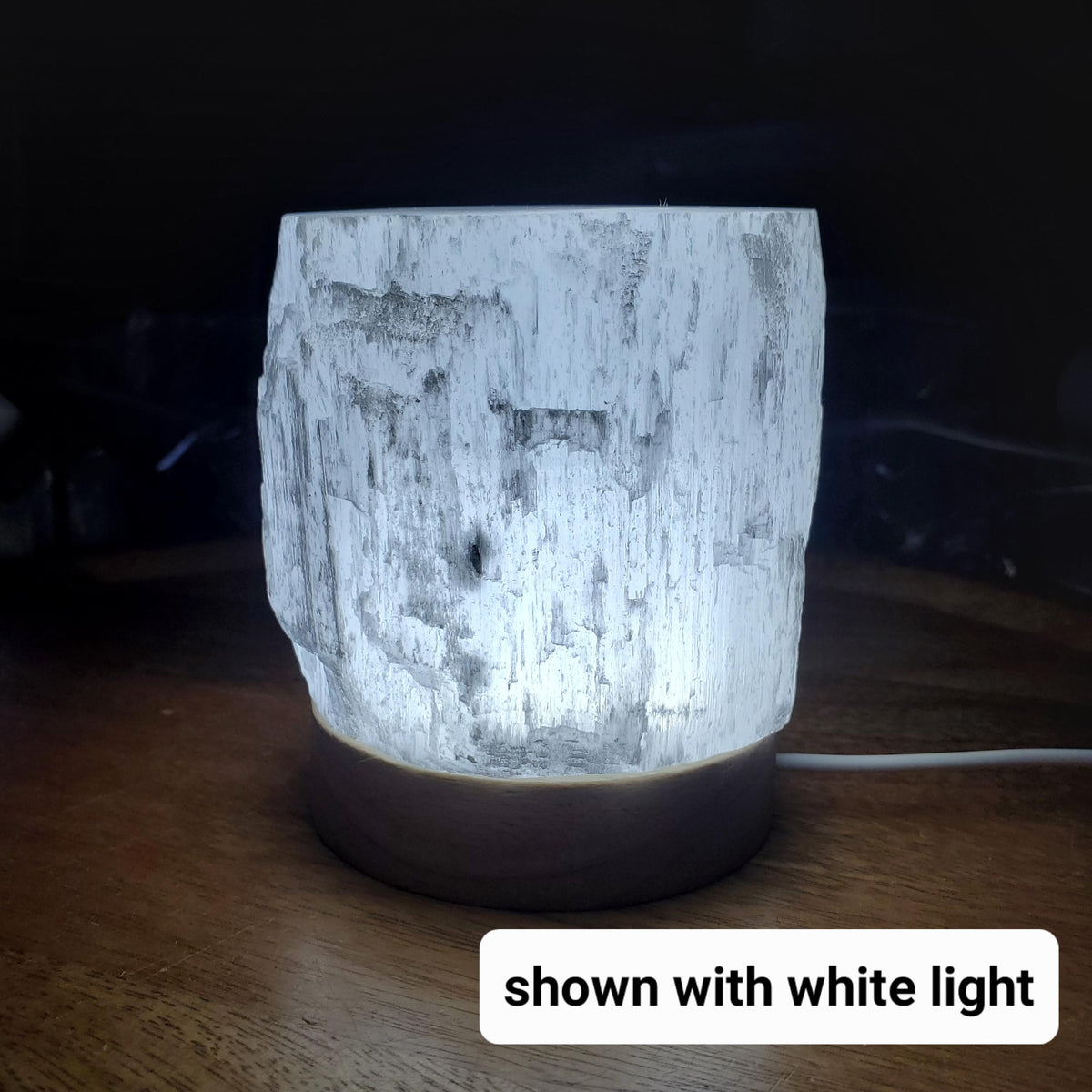 Wood Sphere Stand with Light - Holds Any 2" to 4" Sphere - Light Stand with USB plug in - Crystal Ball Stand Holder Display Lamp Base