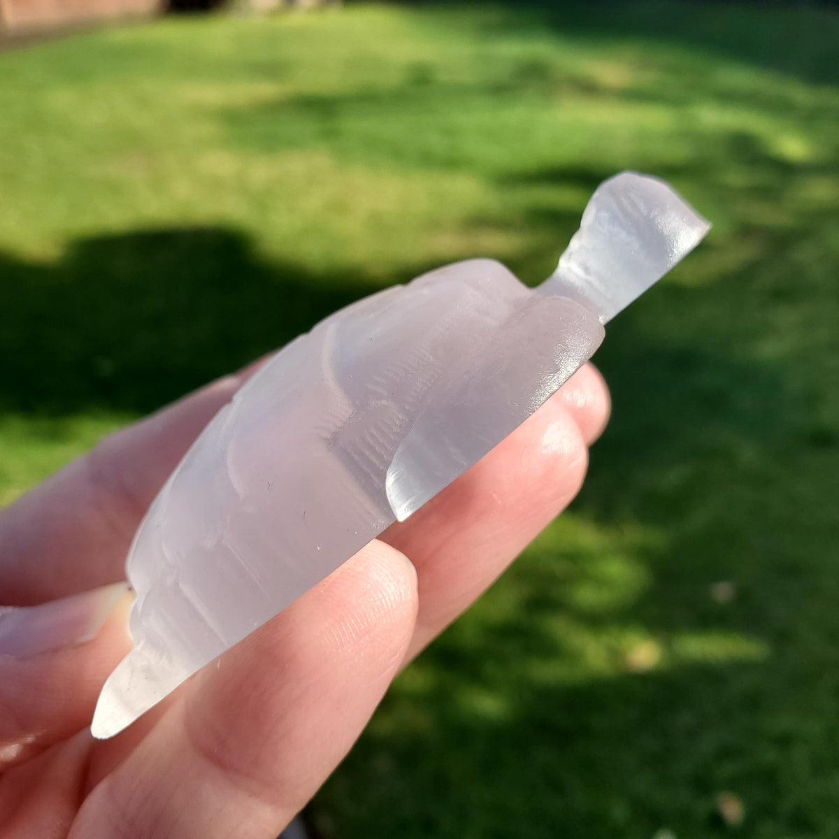 Cute Selenite Turtle - Tranquility, Blessings, Love & Light - Satin Spar Selenite Carved Turtle Healing Stone Crystals
