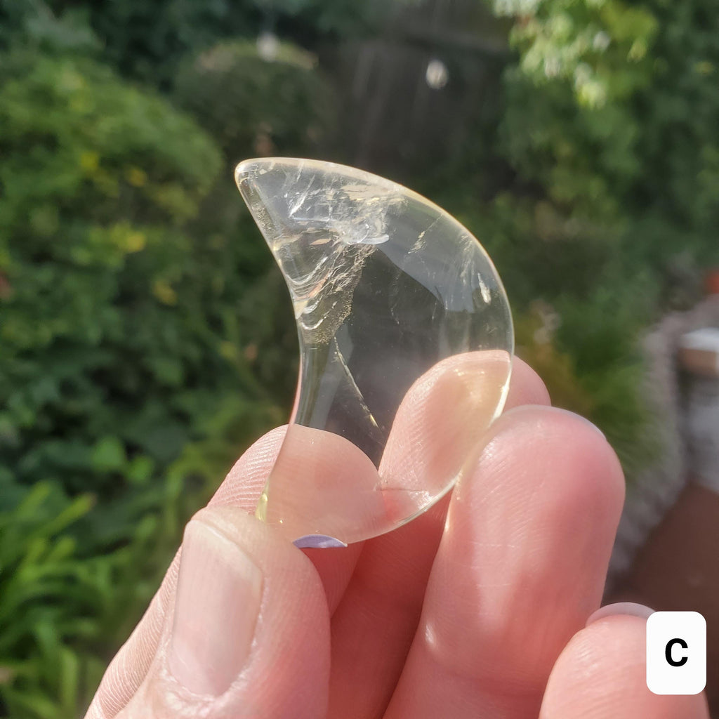 Small Citrine Moon - Abundance, Energizing, Creativity, New Beginnings - Citrine Golden Quartz Crystal Moon Healing Gemstone