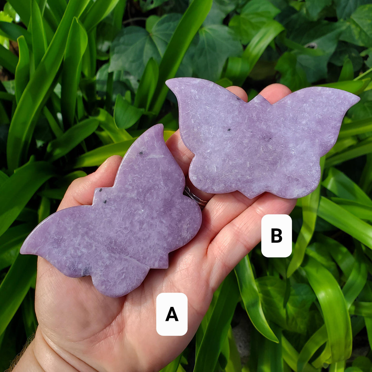 Purple Lepidolite Butterfly - Helps with Changes/Transitions, Stress Relief, Calming - Crystal Carving Home Decor Healing Gemstone