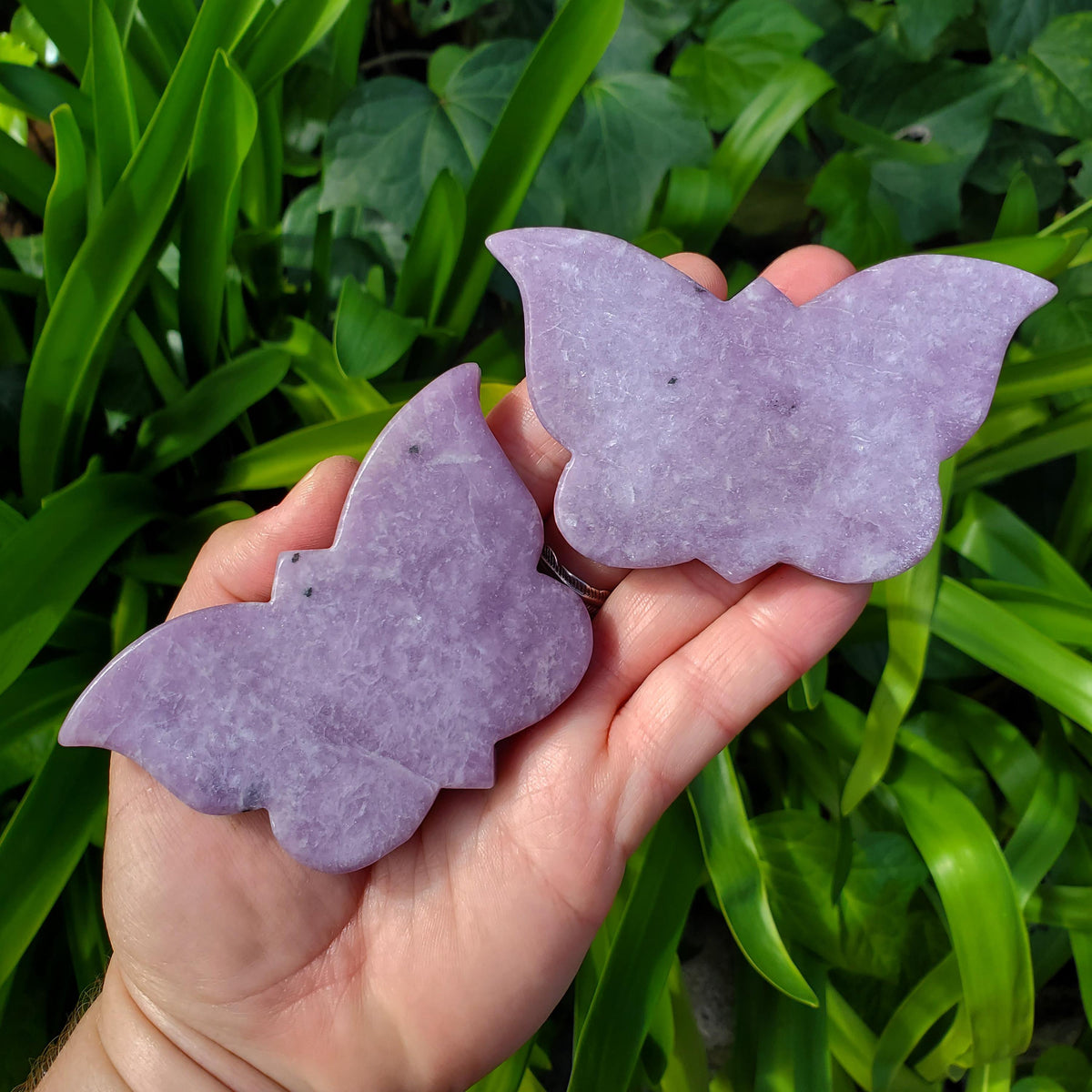 Purple Lepidolite Butterfly - Helps with Changes/Transitions, Stress Relief, Calming - Crystal Carving Home Decor Healing Gemstone