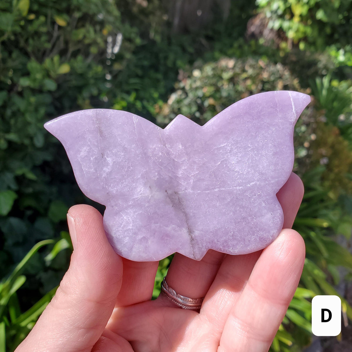 Purple Lepidolite Butterfly - Helps with Changes/Transitions, Stress Relief, Calming - Crystal Carving Home Decor Healing Gemstone