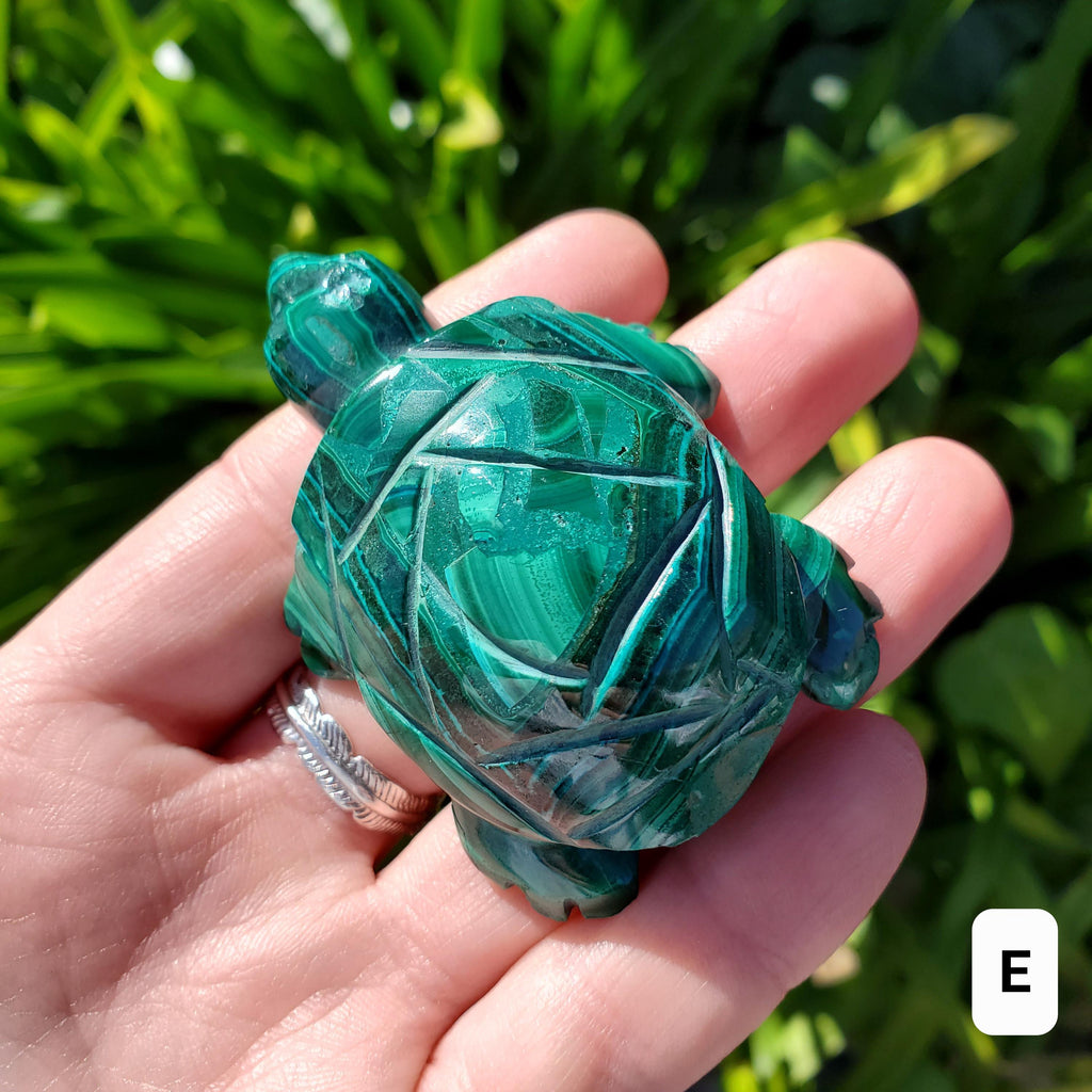 Malachite Turtle - Protection, Blocks EMF, Absorbs Negativity, Encourages Positive Change - Crystal Turtle Carving Healing Gemstone