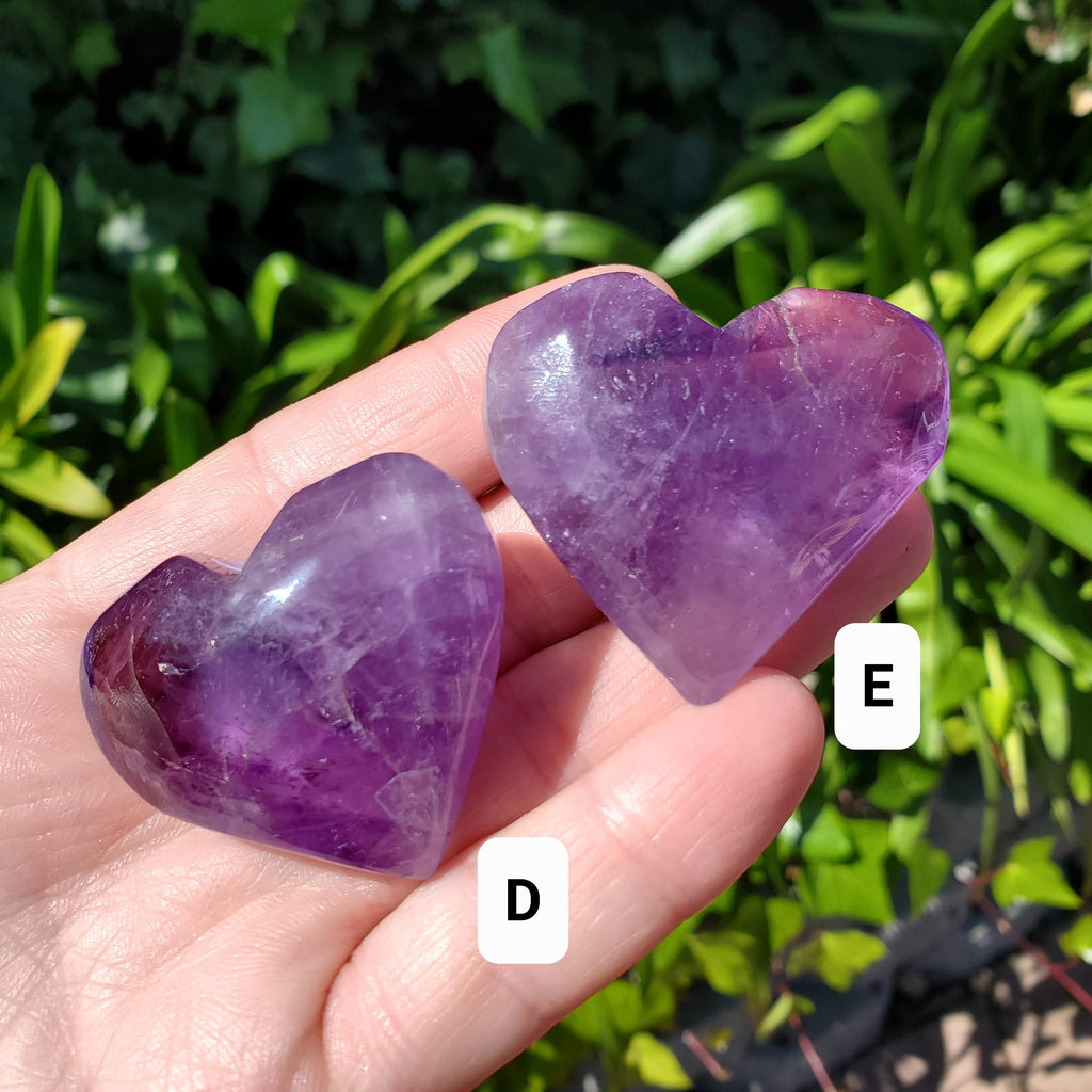 Small Amethyst Heart - Calming, Energetic Protection, Positivity, Connection - Purple Amethyst Puffy Crystal Heart Healing Gem