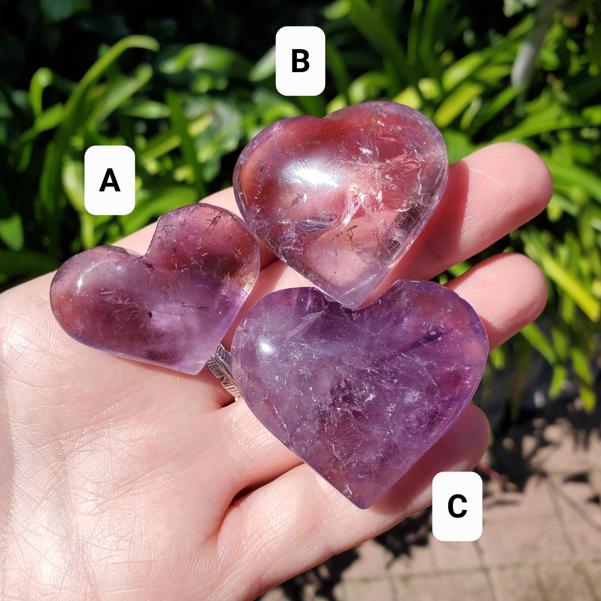Small Amethyst Heart - Calming, Energetic Protection, Positivity, Connection - Purple Amethyst Puffy Crystal Heart Healing Gem