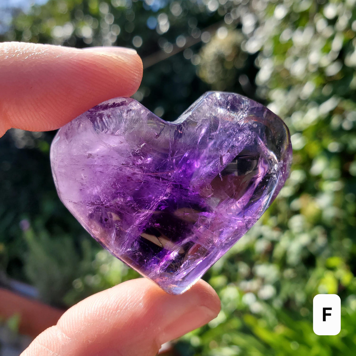 Small Amethyst Heart - Calming, Energetic Protection, Positivity, Connection - Purple Amethyst Puffy Crystal Heart Healing Gem