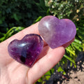 Small Amethyst Heart - Calming, Energetic Protection, Positivity, Connection - Purple Amethyst Puffy Crystal Heart Healing Gem