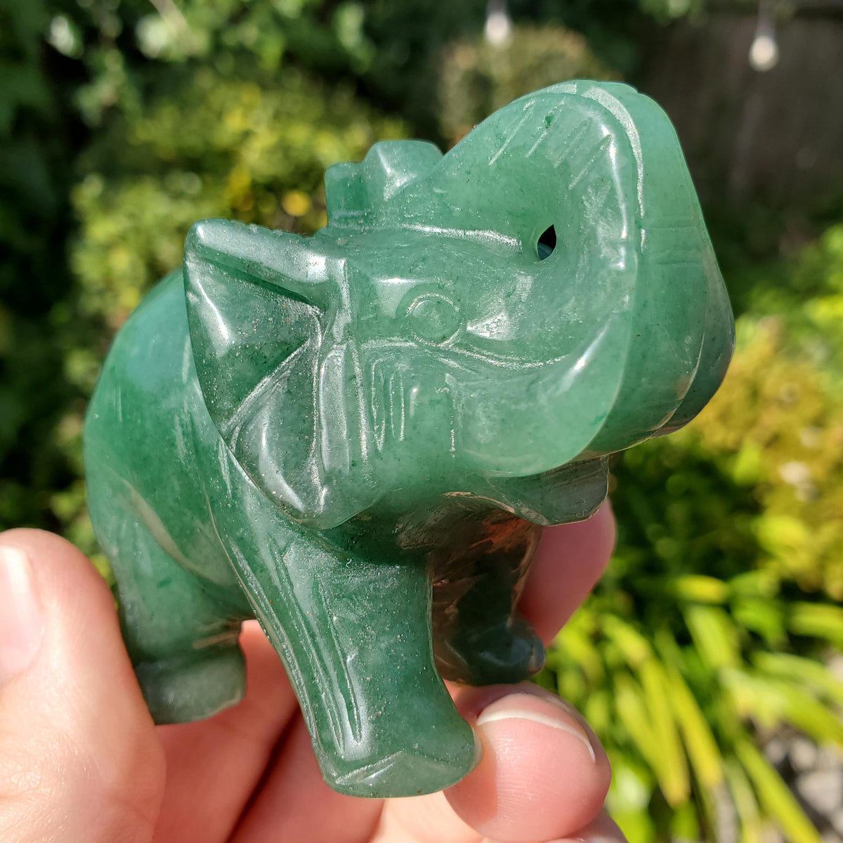 Green Aventurine Elephant - Prosperity, Manifestation, Wealth, Luck - Carved Crystal Elephant Healing Crystals Gemstones