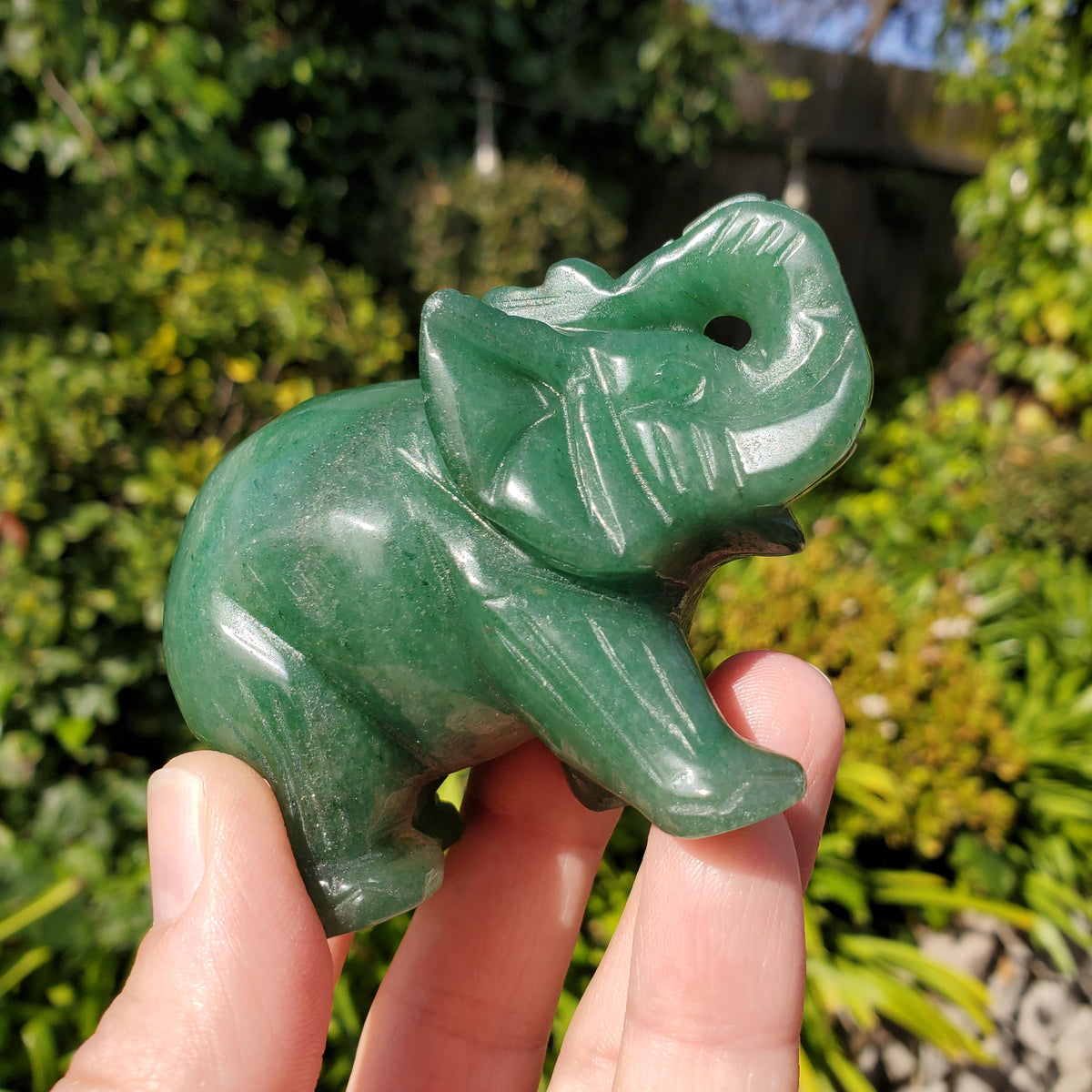 Green Aventurine Elephant - Prosperity, Manifestation, Wealth, Luck - Carved Crystal Elephant Healing Crystals Gemstones