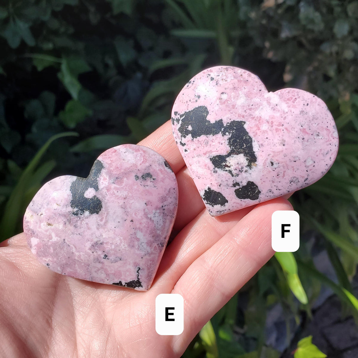 Peruvian Rhodonite Heart -Emotional Healing, Forgiveness, Compassion, Grounding, Balance - Cute Pink Crystal Heart Healing Gemstone
