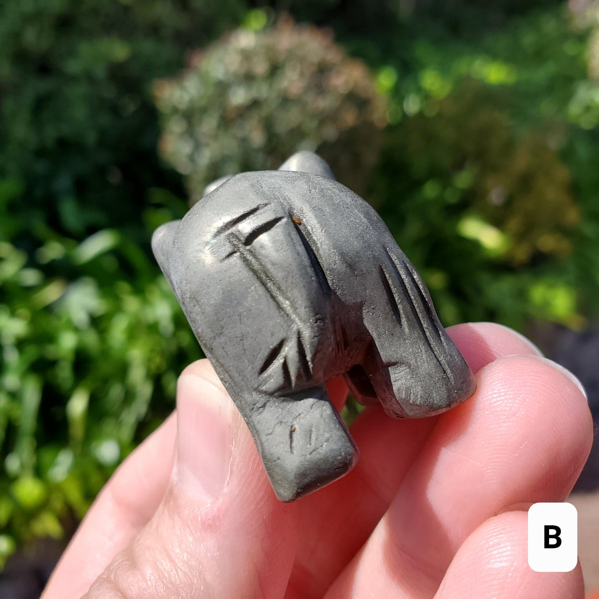 Cute Pyrite Elephant - Blocks Negativity, Blocks EMF, Boost Personal Power - Pyrite Carved Elephant Figurine Healing Gemstones
