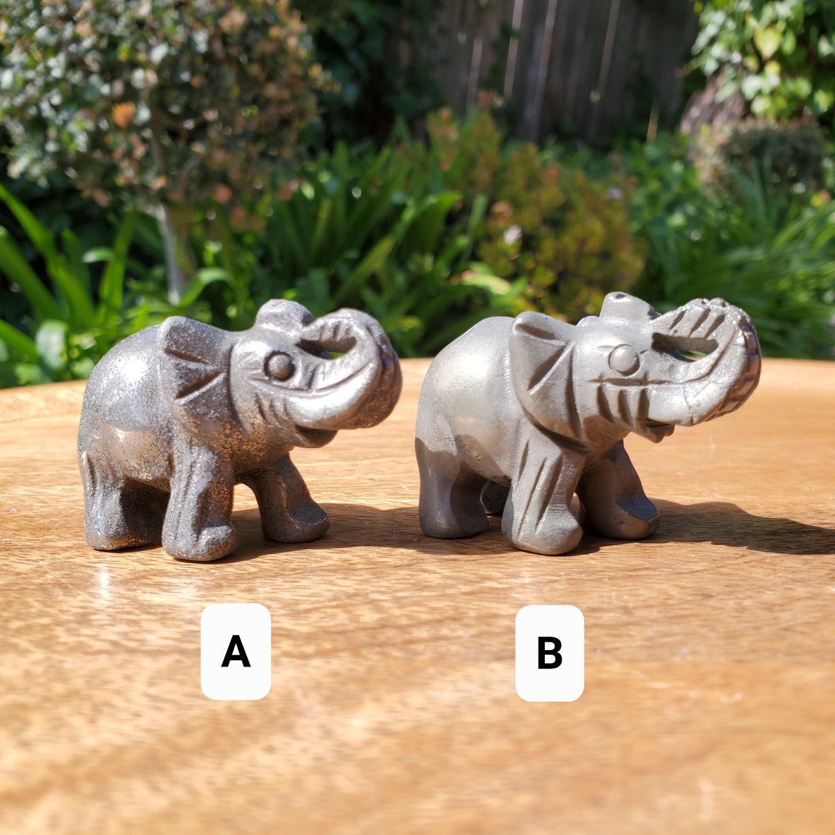 Cute Pyrite Elephant - Blocks Negativity, Blocks EMF, Boost Personal Power - Pyrite Carved Elephant Figurine Healing Gemstones