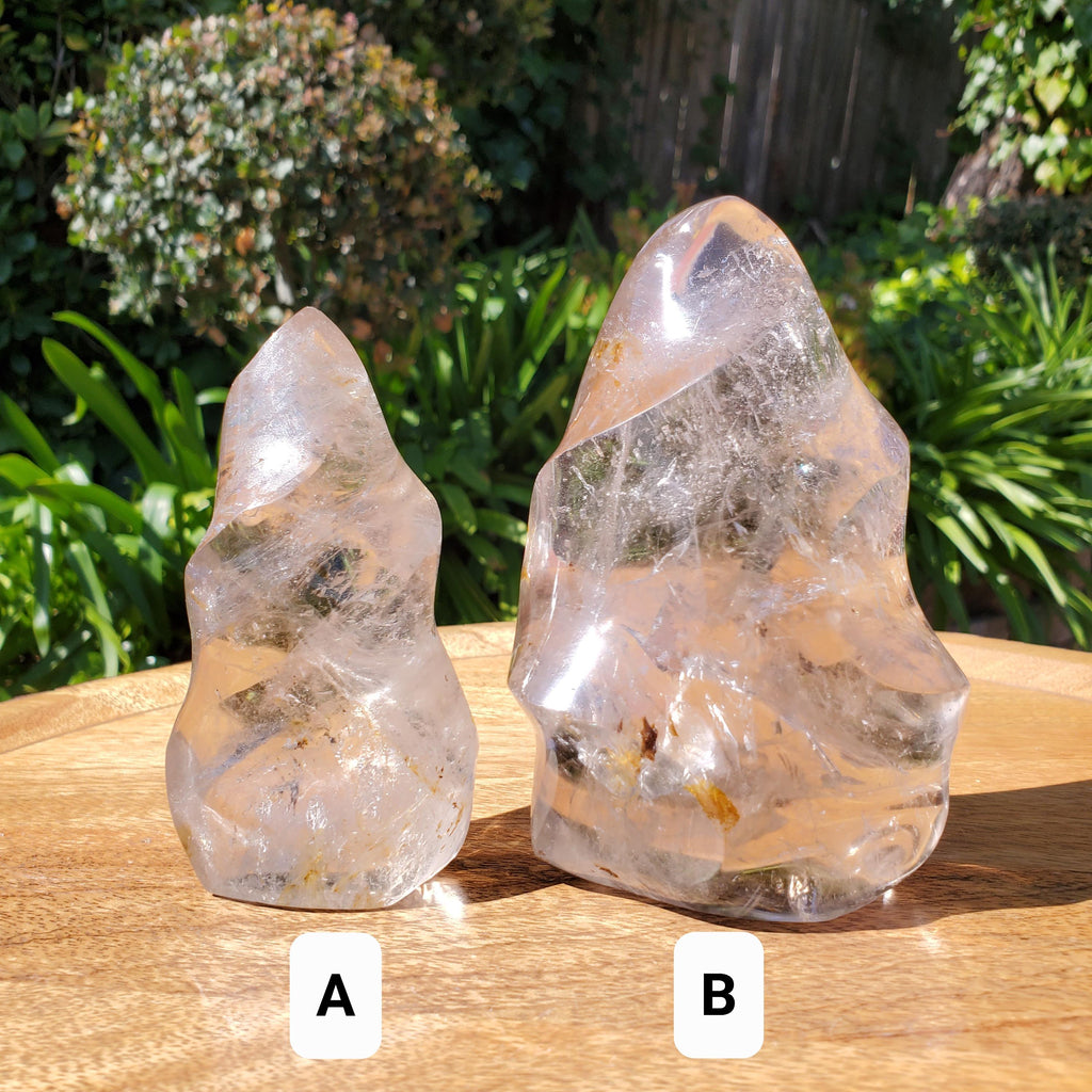 Smoky Quartz Flame with Rainbows - Protective, Filters Out Bad Energy - Smokey Quartz Freeform Generator Stone Healing Crystals Gemstones