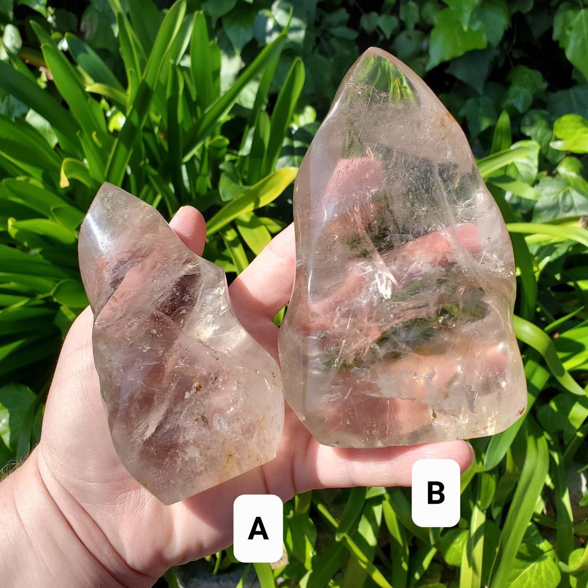 Smoky Quartz Flame with Rainbows - Protective, Filters Out Bad Energy - Smokey Quartz Freeform Generator Stone Healing Crystals Gemstones