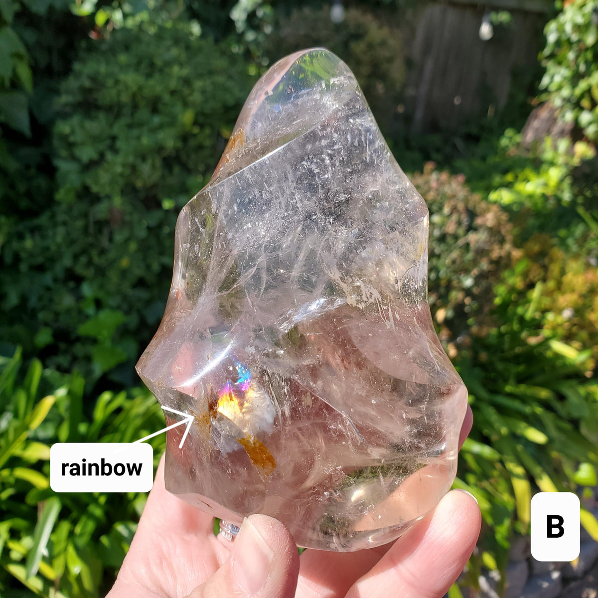 Smoky Quartz Flame with Rainbows - Protective, Filters Out Bad Energy - Smokey Quartz Freeform Generator Stone Healing Crystals Gemstones