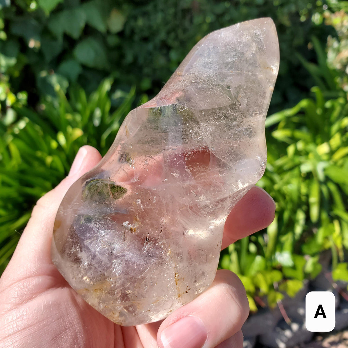 Smoky Quartz Flame with Rainbows - Protective, Filters Out Bad Energy - Smokey Quartz Freeform Generator Stone Healing Crystals Gemstones