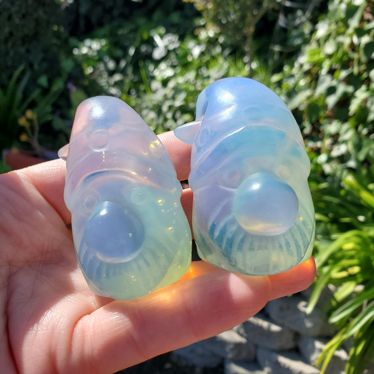 Cute Opalite Gnome - Confidence, Boost Inner Power, Stabilizing - Crystal Gnome Carving Healing Gemstones