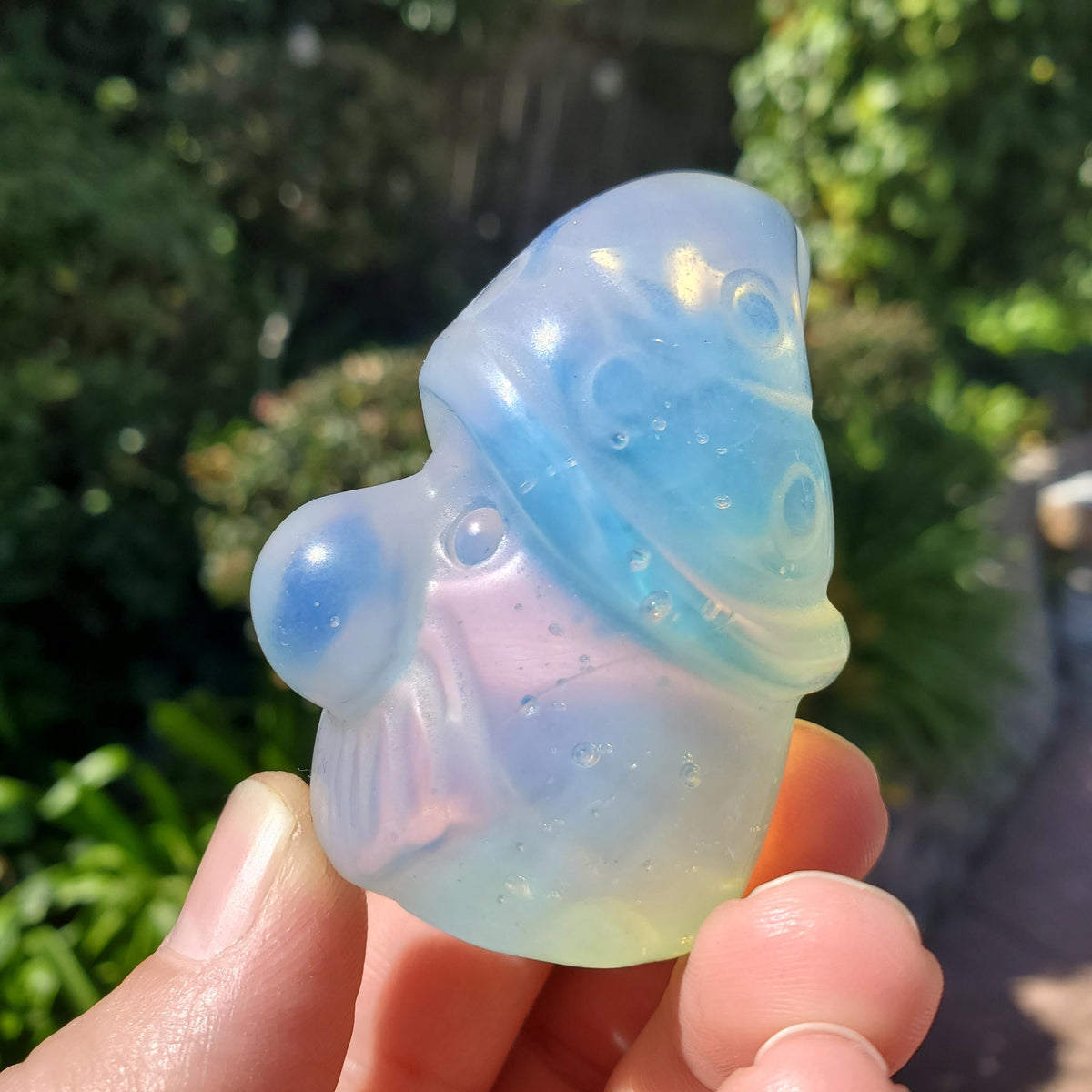 Cute Opalite Gnome - Confidence, Boost Inner Power, Stabilizing - Crystal Gnome Carving Healing Gemstones