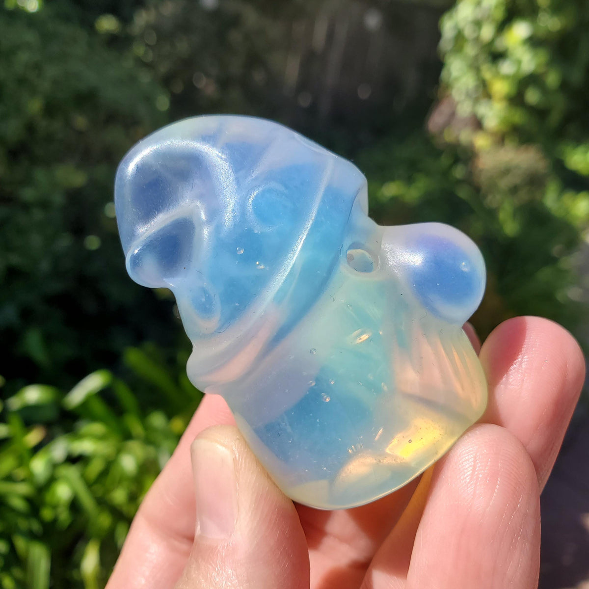 Cute Opalite Gnome - Confidence, Boost Inner Power, Stabilizing - Crystal Gnome Carving Healing Gemstones