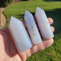 Blue Chalcedony Tower - Protective, Absorbs Negativity, Encourages Empathy, Calming - Chalcedony Crystal Point Healing Gemstones