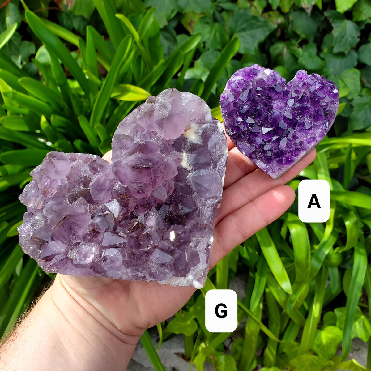 Chunky Amethyst Heart Cluster - Calming, Protection, Positivity - Purple Amethyst Geode Crystal Cluster Heart Healing Gemstones
