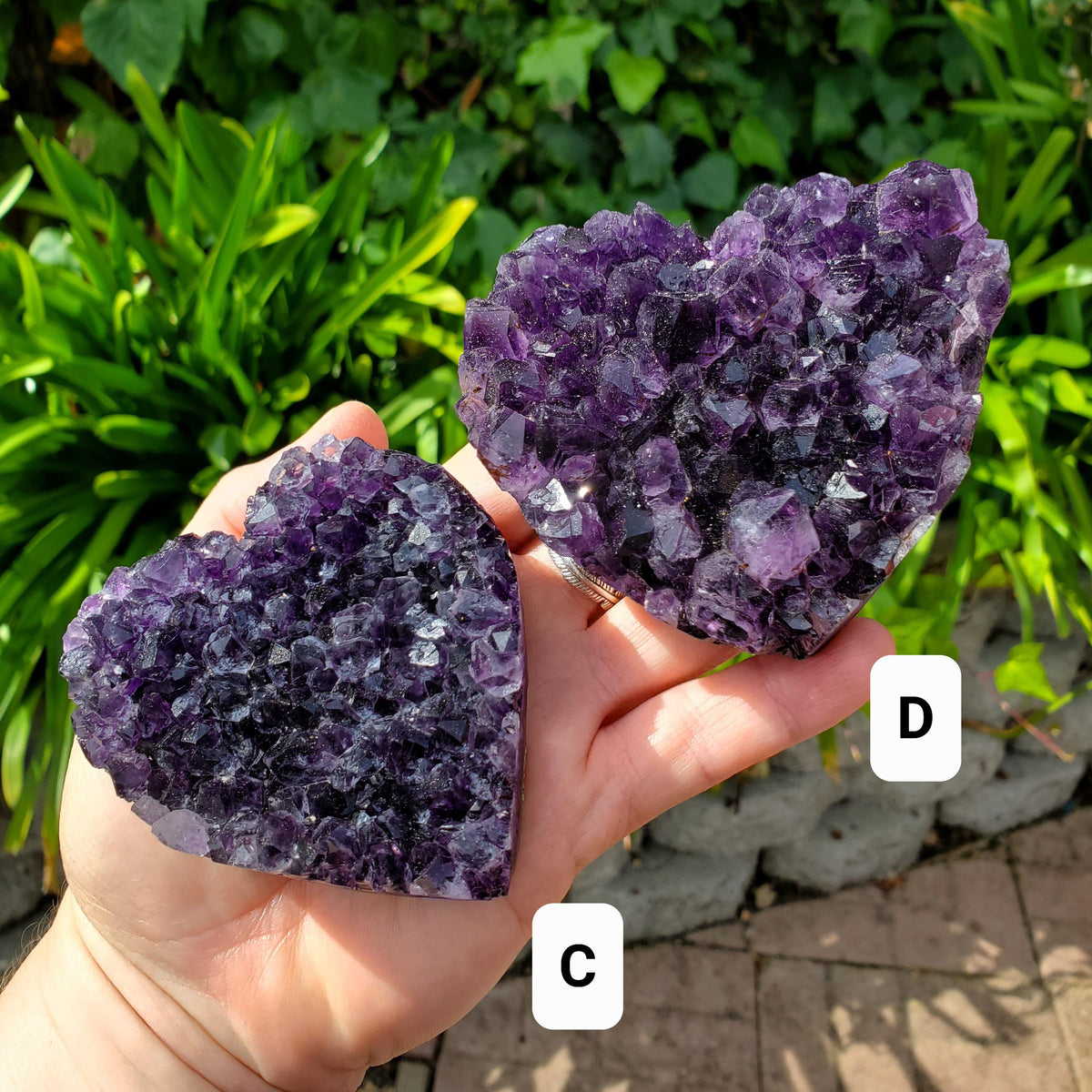 Chunky Amethyst Heart Cluster - Calming, Protection, Positivity - Purple Amethyst Geode Crystal Cluster Heart Healing Gemstones