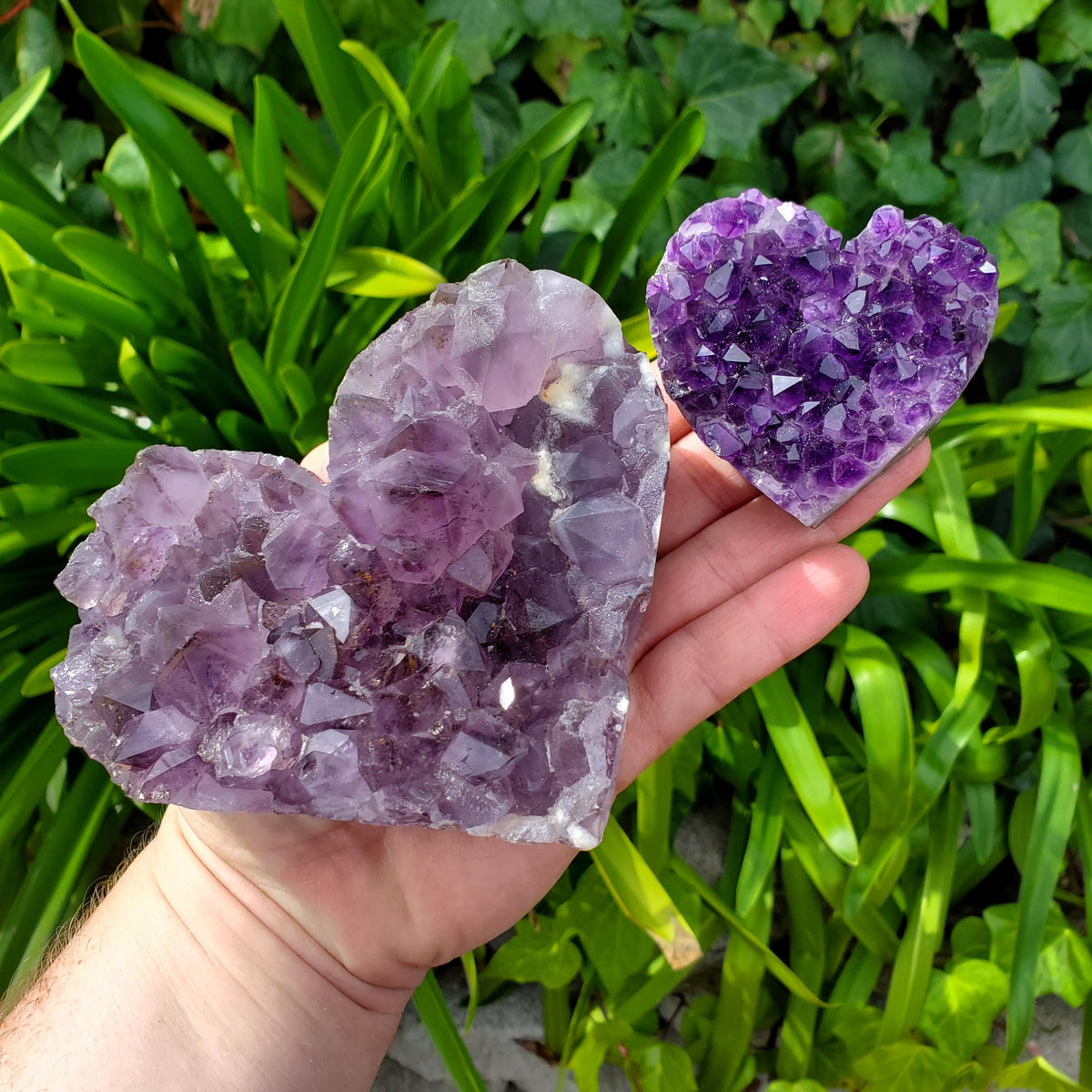 Chunky Amethyst Heart Cluster - Calming, Protection, Positivity - Purple Amethyst Geode Crystal Cluster Heart Healing Gemstones