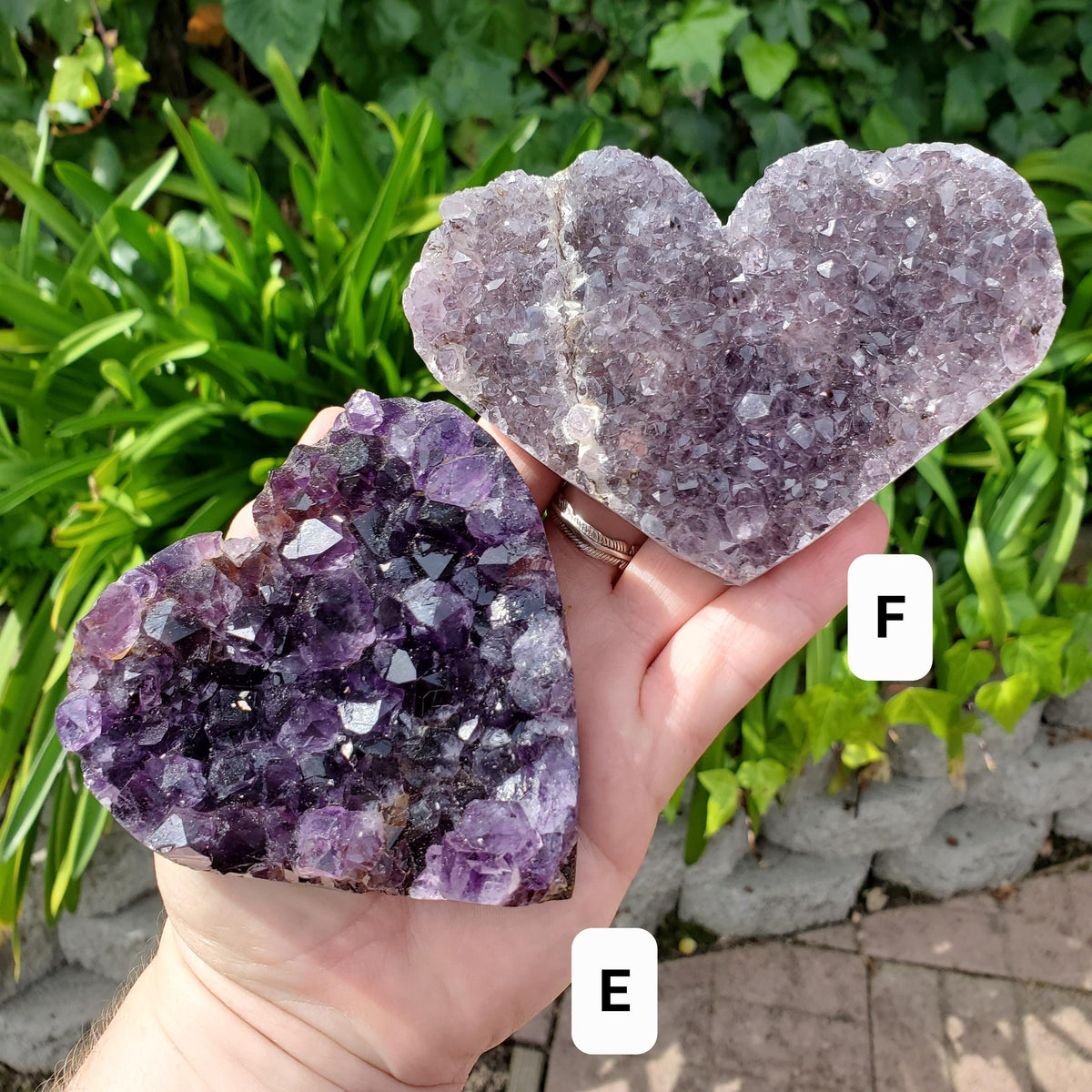 Chunky Amethyst Heart Cluster - Calming, Protection, Positivity - Purple Amethyst Geode Crystal Cluster Heart Healing Gemstones