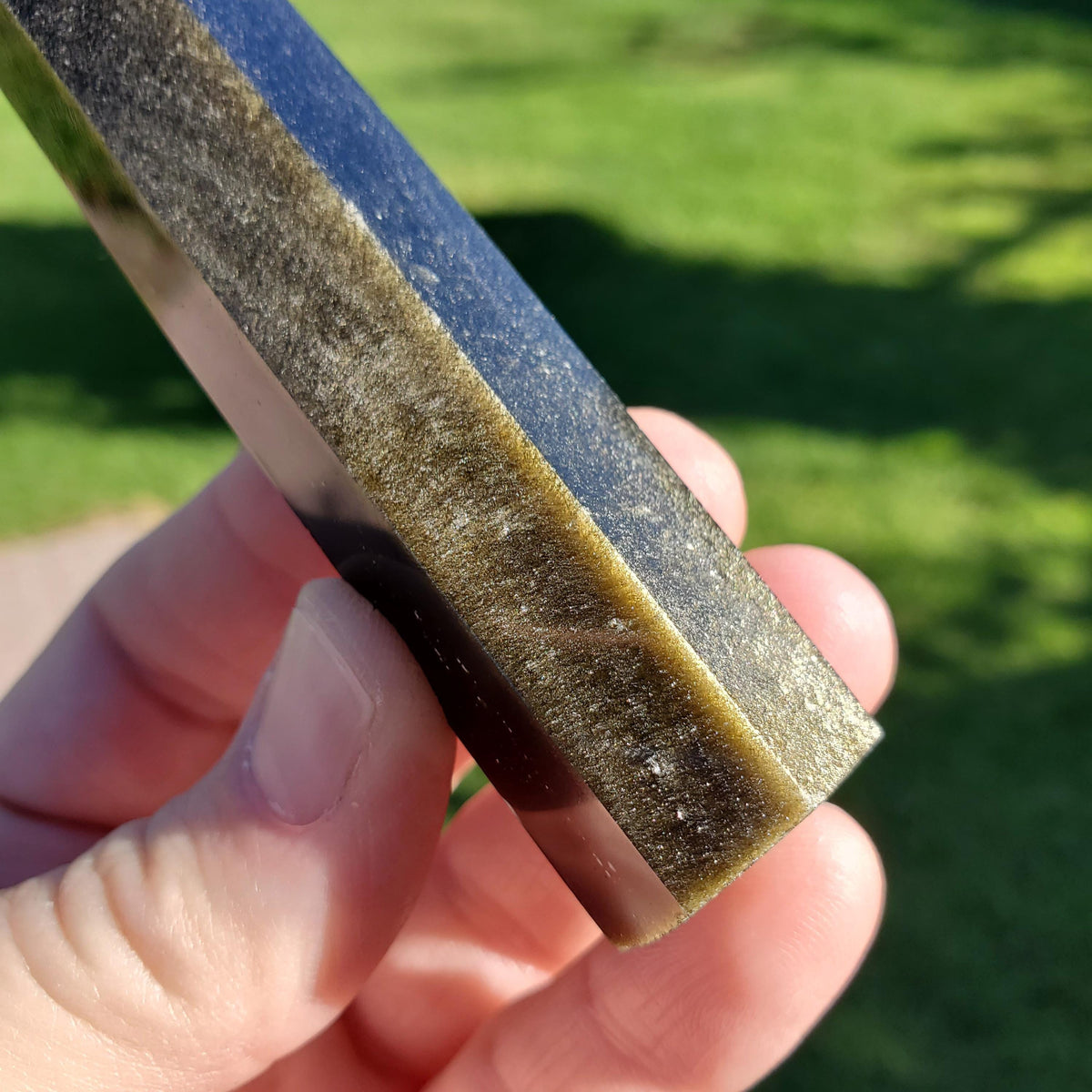 Gold Sheen Obsidian Tower - Self Reflection, Release Negative Energies - Golden Obsidian Black Point Healing Crystals
