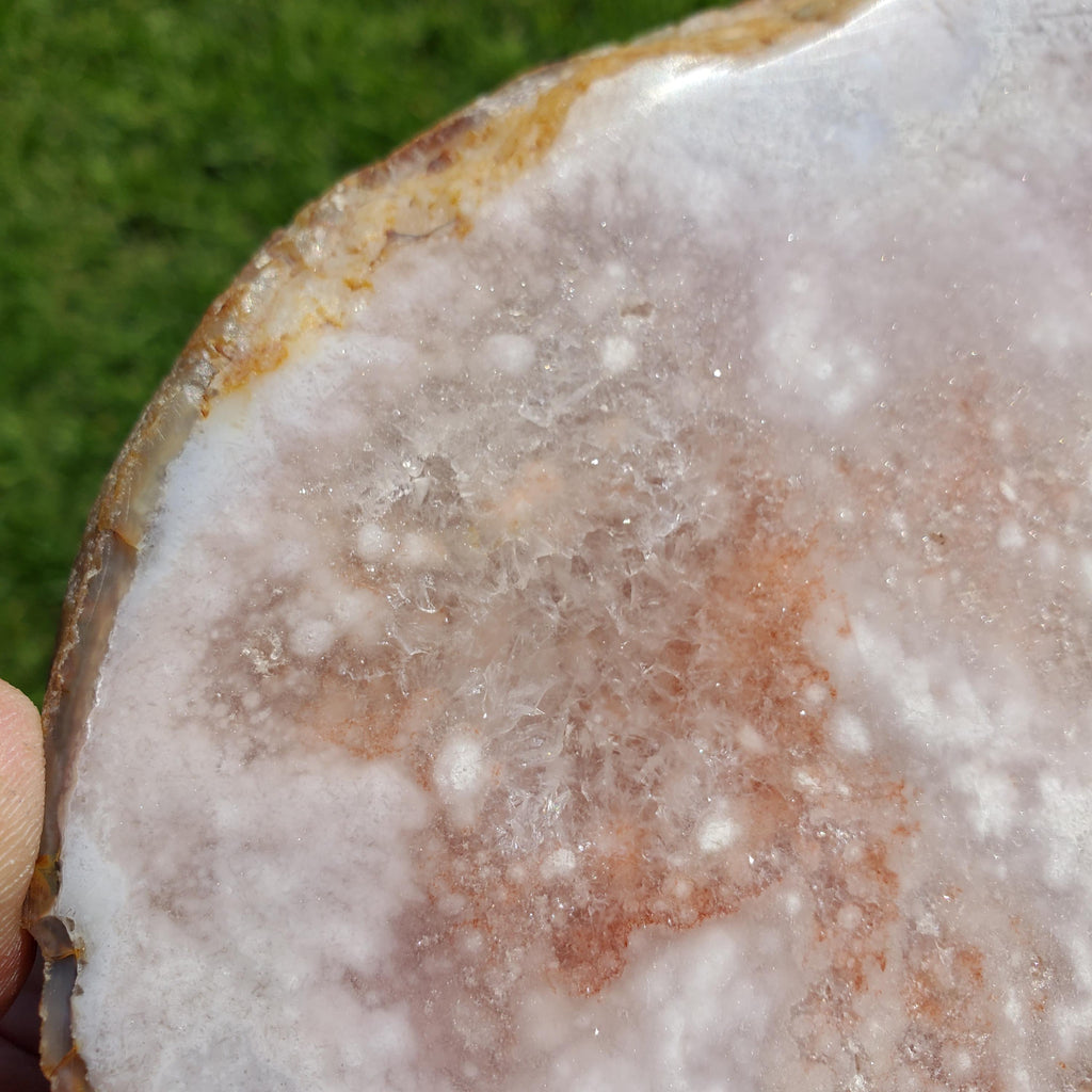 Pink Amethyst Flower Agate Slab - Gentle, Nourishing, Growth, Positivity, Grounding - Pink Crystal Display Healing Crystals Gemstone Plate