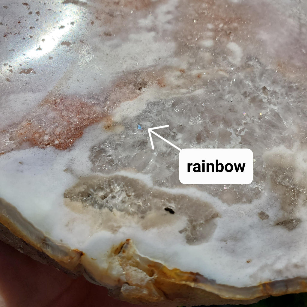 Pink Amethyst Flower Agate Slab - Gentle, Nourishing, Growth, Positivity, Grounding - Pink Crystal Display Healing Crystals Gemstone Plate