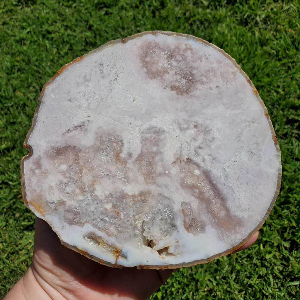 Pink Amethyst Flower Agate Slab - Gentle, Nourishing, Growth, Positivity, Grounding - Pink Crystal Display Healing Crystals Gemstone Plate