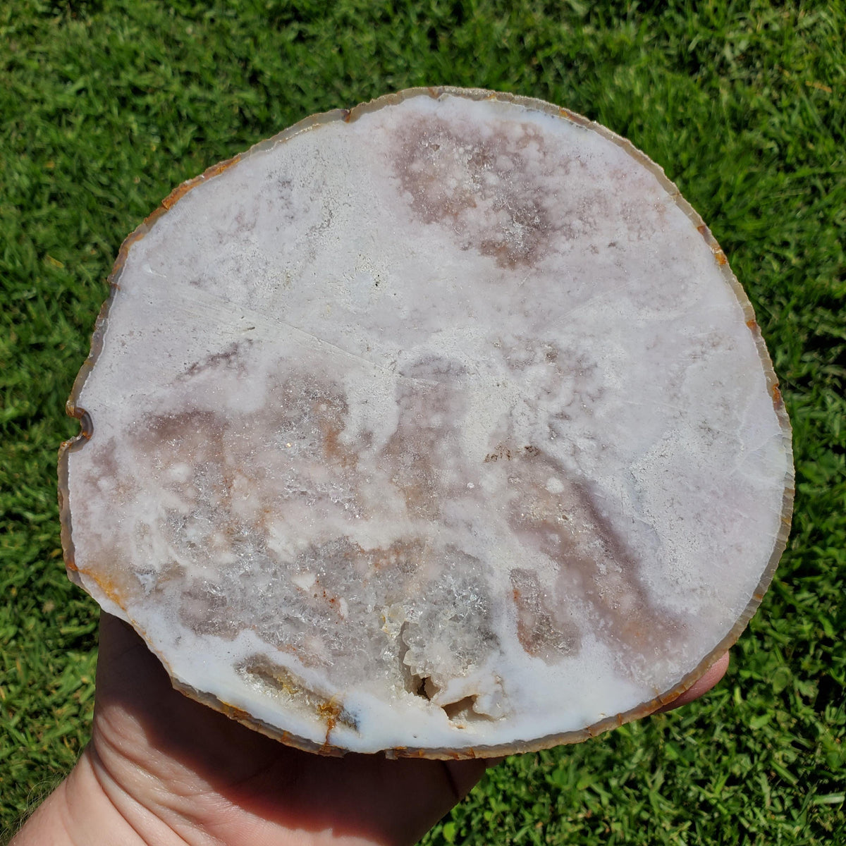 Pink Amethyst Flower Agate Slab - Gentle, Nourishing, Growth, Positivity, Grounding - Pink Crystal Display Healing Crystals Gemstone Plate