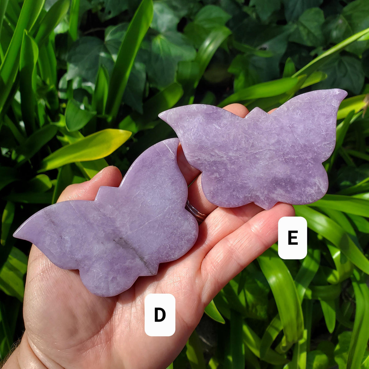 Purple Lepidolite Butterfly - Helps with Changes/Transitions, Stress Relief, Calming - Crystal Carving Home Decor Healing Gemstone