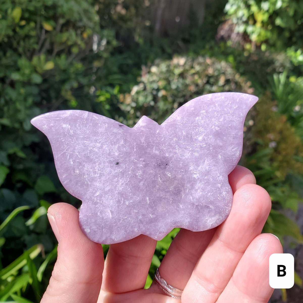 Purple Lepidolite Butterfly - Helps with Changes/Transitions, Stress Relief, Calming - Crystal Carving Home Decor Healing Gemstone