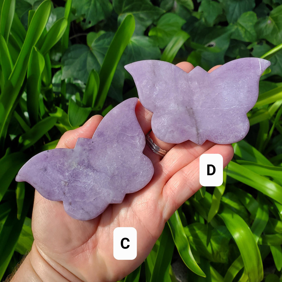 Purple Lepidolite Butterfly - Helps with Changes/Transitions, Stress Relief, Calming - Crystal Carving Home Decor Healing Gemstone
