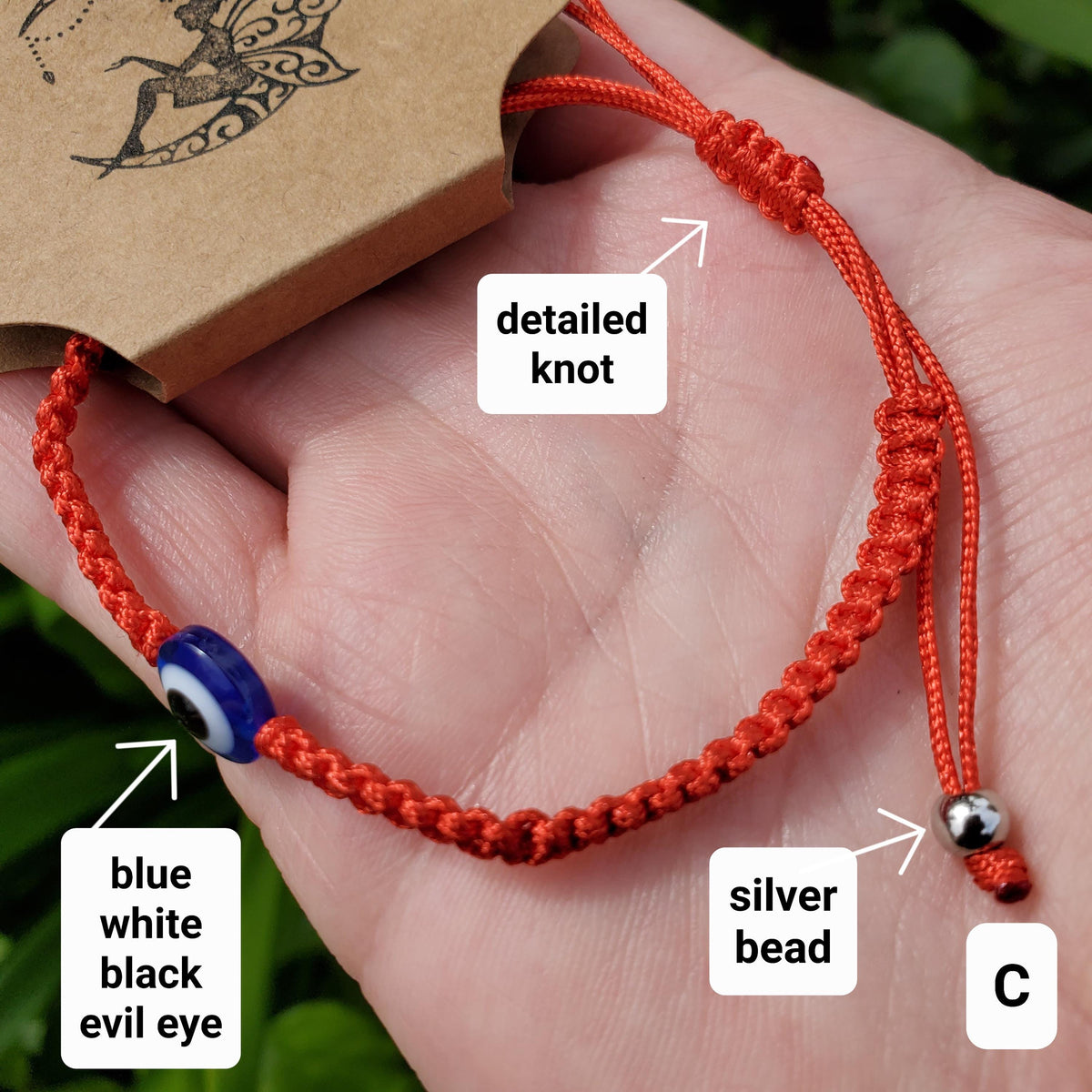 Evil Eye Bracelet - Red or Black String - Protection, Faith, Good Luck, Strength - Red Eye, Black Eye or Blue Eye Handmade Jewelry