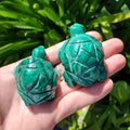 Malachite Turtle - Protection, Blocks EMF, Absorbs Negativity, Encourages Positive Change - Crystal Turtle Carving Healing Gemstone