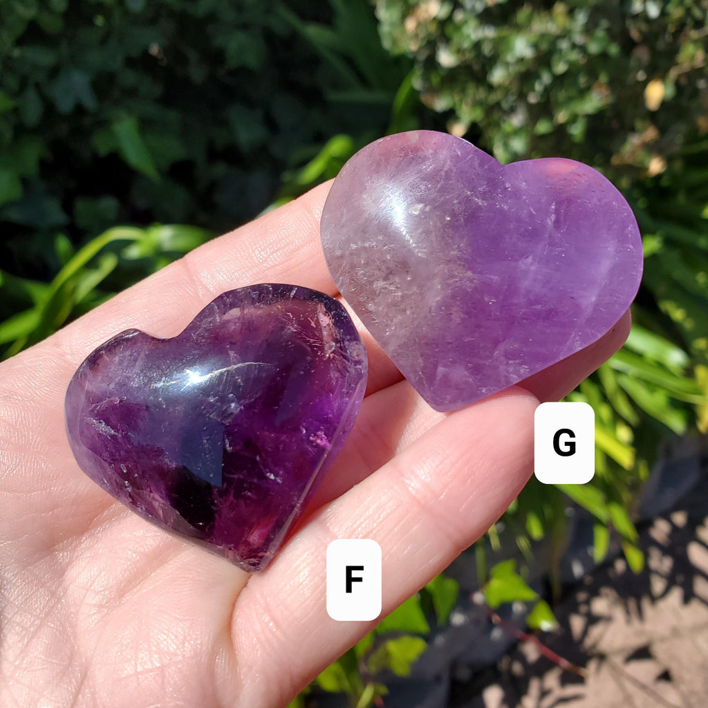 Small Amethyst Heart - Calming, Energetic Protection, Positivity, Connection - Purple Amethyst Puffy Crystal Heart Healing Gem
