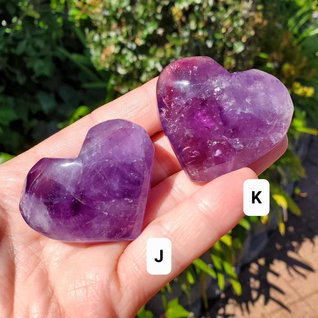 Small Amethyst Heart - Calming, Energetic Protection, Positivity, Connection - Purple Amethyst Puffy Crystal Heart Healing Gem