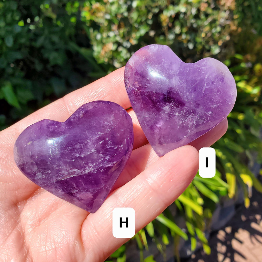 Small Amethyst Heart - Calming, Energetic Protection, Positivity, Connection - Purple Amethyst Puffy Crystal Heart Healing Gem