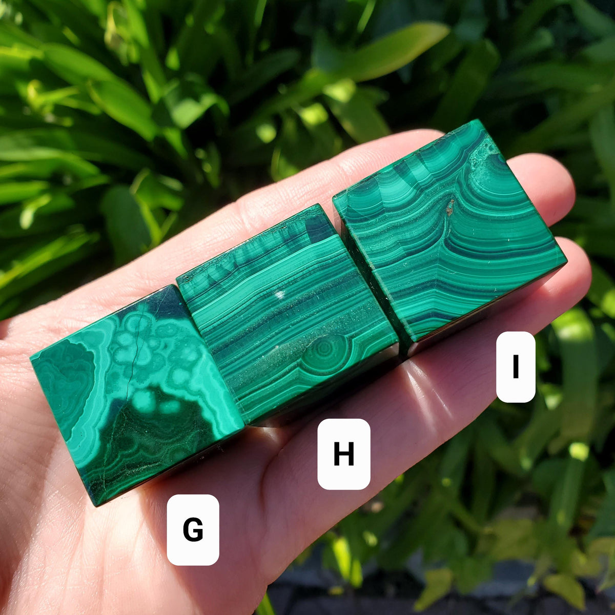 Malachite Cube with Cut Corner to Stand - Protection, Blocks EMF, Absorbs Negativity, Encourages Positive Change - Crystal Square Gemstone