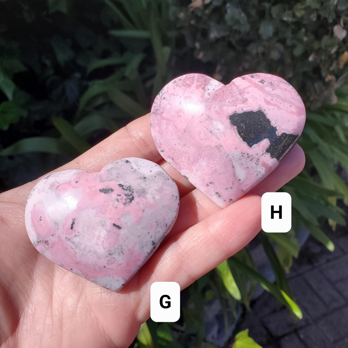 Peruvian Rhodonite Heart -Emotional Healing, Forgiveness, Compassion, Grounding, Balance - Cute Pink Crystal Heart Healing Gemstone