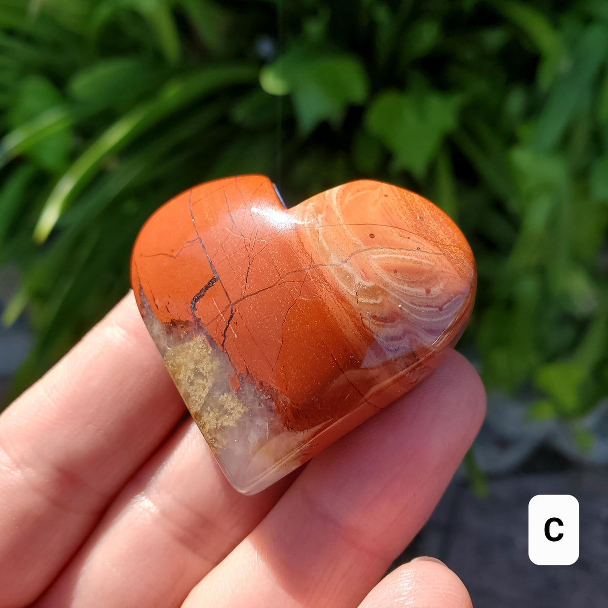Small Red Jasper Heart - Cellular Healing, Creativity, Reflection, Patience - Crystal Heart Carving Healing Grounding Gemstone