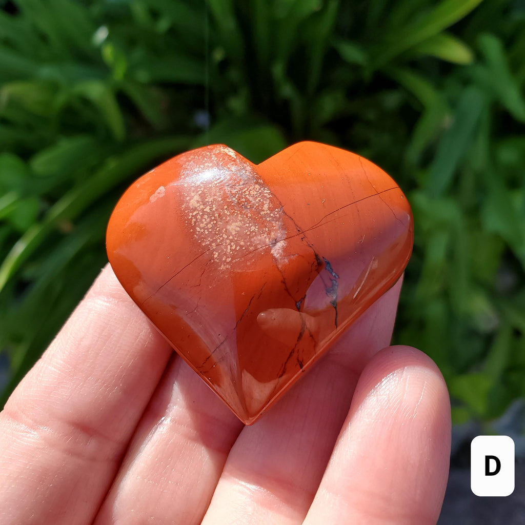 Small Red Jasper Heart - Cellular Healing, Creativity, Reflection, Patience - Crystal Heart Carving Healing Grounding Gemstone