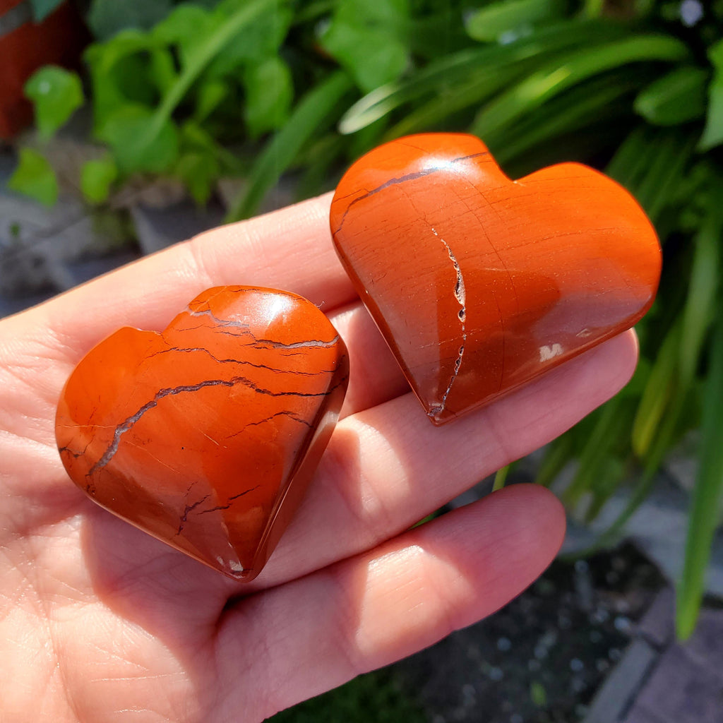 Small Red Jasper Heart - Cellular Healing, Creativity, Reflection, Patience - Crystal Heart Carving Healing Grounding Gemstone