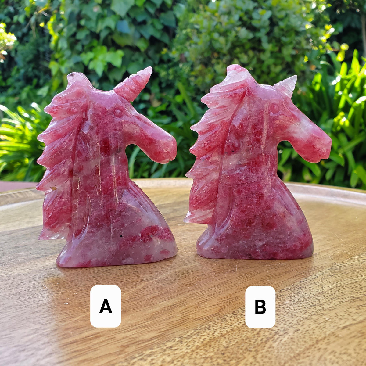 Cute Cherry Rhodonite Unicorn - Self Love, Balance, Joy, Happiness - Standing Pink and Black Crystal Unicorn Healing Crystal Gemstones
